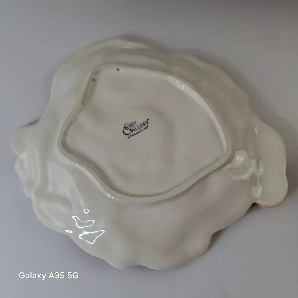 Fitz and Floyd Gift Gallery Santa and Mrs Claus Ceramic Cookie‎ Plates Christmas